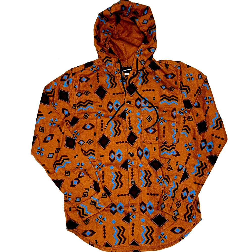 Original Use Southwest Hoodie Adult XSmall Brown Button Up Pocket